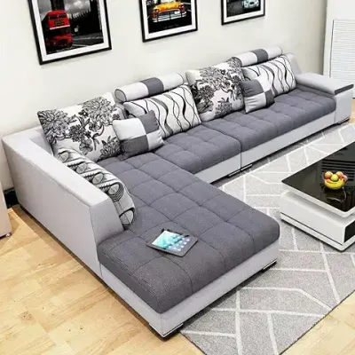 8. CASASTYLE Stylkon 6 Seater Fabric LHS L Shape Sofa Set