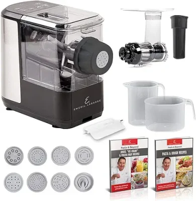 4. EMERIL LAGASSE Pasta & Beyond, Automatic Pasta and Noodle Maker with Slow Juicer - 8 Pasta Shaping Discs Black
