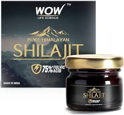 14. WOW Life Science Pure Himalayan Shilajit/Shilajeet Resin - 20g | Guaranteed 75%+ Fulvic Acid | Sourced from ~18,000 ft | For Stamina, Endurance & Strength | Contains Lab Certificate | 100% Ayurvedic