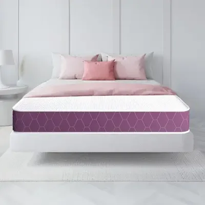 10. Sleepwell Ortho Mattress | Quilted | 6-inch King Bed Size, Impressions Memory Foam, Medium Firm Mattress(Purple, 72x70X6)