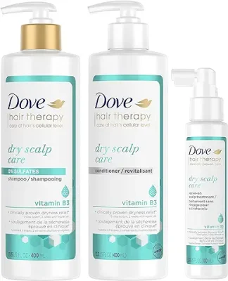 11. Dove Hair Therapy Regimen Hair Set Shampoo, Conditioner and Leave-On Scalp Treatment for Dry Scalp with Vitamin B3