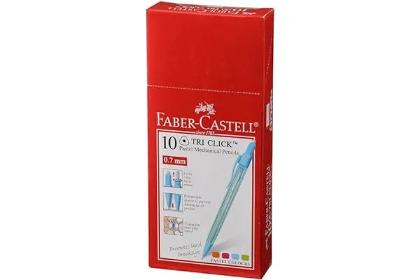 6. Faber-Castell Tri-Click Mechanical Pencils - 0.7mm, Pack of 1 (Assorted)