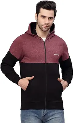 11. Kalt Men Full Sleeves Dual Colour Zipper Fleece Hoodie