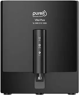11. HUL Pureit Vital Plus Mineral RO+UV+MP 6 Stage, 7L Wall mount Water Purifier with FiltraPower technology (Black)