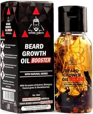 8. UrbanGabru Beard Booster Growth Oil for Men | Enriched with Natural Herbs & Jadibuti (60 ml) | Paraben Free | Fills Patchy Beard | For Thicker & Longer Beard | Rich in Vitamins & Omega 3, 6, 9