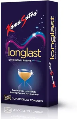 5. KamaSutra LongLast Condom for Men | Dotted | Combo Pack of 20