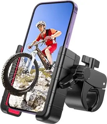 10. Bike Phone Mount Holder, [Camera Friendly] Motorcycle Phone Mount for Electric Scooter, Mountain, Dirt Bike and Motorcycle - 360 Rotate Suitable for iPhone & Android Smartphones from 4.5-7.0 inches