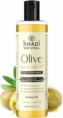 6. Khadi Natural Herbal Body & Hair Olive Oil