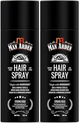 12. Man Arden Hair Spray - Strong Hold, Styling with Nourishment - Argan Oil and Bhringraj, 180 ml x Pack Of 2