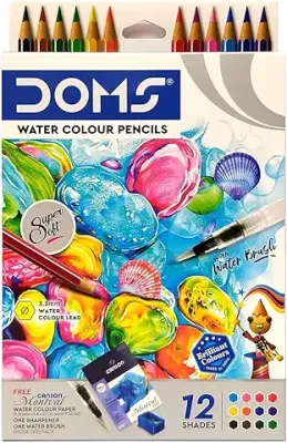 14. Doms Super Soft Hexagonal Pre-Sharpened Water Soluble Colour Pencils