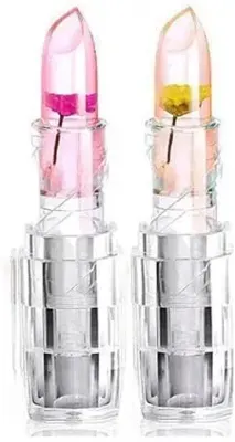 5. Rsentera Waterproof Flower Lipstick Jelly Flower Transparent Color Changing Lipstick Flower Jelly Lipstick (Pack of 2)