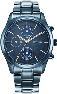 9. Titan Blue Dial Analog Watch for Men -1805QM01