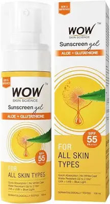 15. WOW Skin Science Sunscreen SPF 55 PA+++ Matte Look Ultra Light | Broad Spectrum- UVA&UVB Protection | All Skin Types | For Women & Men- 100ml