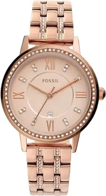9. Fossil Gwen Analogue Women's Watch(Gold Dial Womens Standard Colored)-ES4879 Gold Plated, Gold Strap