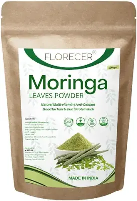 15. Florecer Organic Moringa Leaf Powder For Hair And Skin