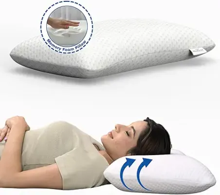 10. WELLGIVER ComfortCloud Orthopedic Memory Foam Pillows