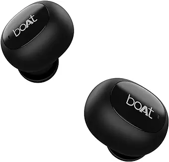 8. boAt Airdopes 121v2 in-Ear True Wireless Earbuds with Upto 14 Hours Playback, 8MM Drivers, Battery Indicators, Lightweight Earbuds & Multifunction Controls (Active Black, with Mic)