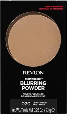 10. Revlon Face Powder, PhotoReady Blurring Face Makeup, Longwear Medium- Full Coverage with Flawless Finish, Shine & Oil Free-Fragrance Free, 020 Light Medium, 0.30 Oz