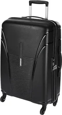 8. American Tourister Ivy 68 cms Medium Check-in Polypropylene (PP) Hard Sided 4 Wheeler Spinner Luggage/Suitcase/Trolley Bag with TSA Lock (Black)