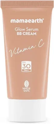 6. Mamaearth Glow Serum BB Cream with Vitamin C & Turmeric - 25 g | Long Lasting Natural Coverage | SPF 30 PA++ Sun Protection| Lightweight & Hydrating