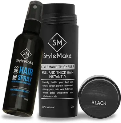 13. StyleMake Thickener Hair Loss Concealer with Hair Spray