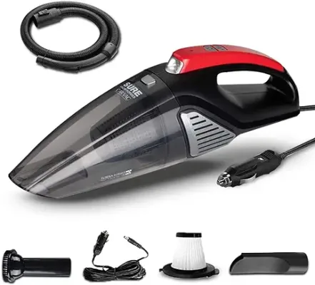 5. Eureka Forbes car Vac 100 Watts Powerful Suction Vacuum Cleaner with Washable HEPA Filter, 3 Accessories,Compact,Light Weight & Easy to use (Black and Red)