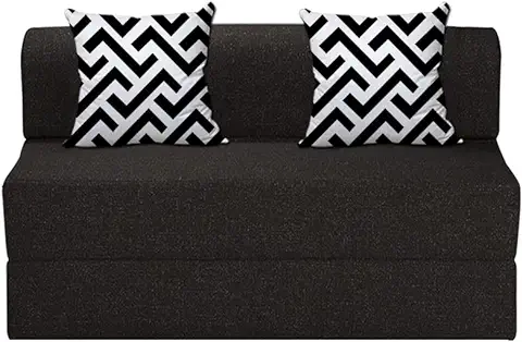 14. Urban Decor | Black, 4 X 6 Feet, 2- Seater | Folding Sofa Cum Bed with Cushion for Home & Living Room |- Jute Fabric