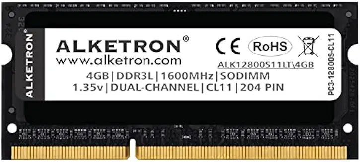 9. ALKETRON Black Unicorn Series - 4GB DDR3L RAM (Memory) 1600MHz CL11 SODIMM - PC3L 12800s for Standard & Gaming laptops; Notebook; MAC - 3 Year Warranty