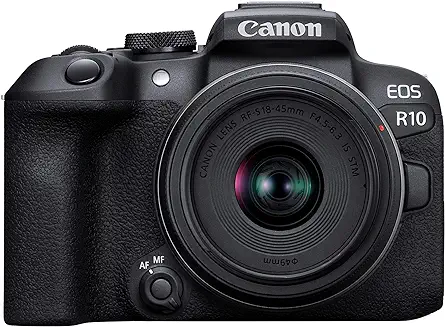3. Canon EOS R10 24.2MP Mirrorless Digital Camera with RF-S18-45mm Kit Lens (APS-C Sensor, 23 FPS, Next Gen Auto Focus, Next Level Image Stabilisation, 4K) - Black