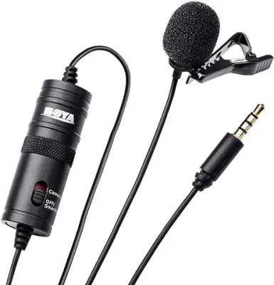 1. Boya ByM1 Auxiliary Omnidirectional Lavalier Condenser Microphone