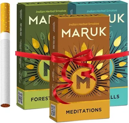 2. Maruk Discovery Pack - Premium Herbal Smokes | No Nicotine, No Tobacco, No Additives | Patented | Made with Pure 100% Ayurvedic Herbs | Quit Smoking Cigarette Alternative (3 Packs. 30 Sticks)