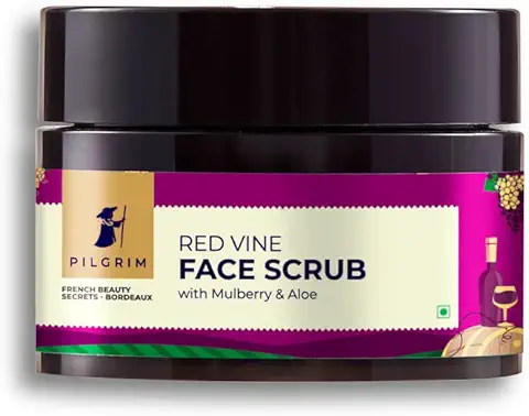 7. PILGRIM French Red Vine Face Scrub with Mulberry Extract & Aloe for Glowing Skin