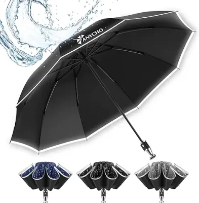 10. ANYCHO Inverted Retractable Big Umbrella for Men