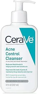 CeraVe Face Wash Acne Treatment | 2% Salicylic Acid Cleanser with Purifying Clay for Oily Skin Blackhead Remover and Clogg...