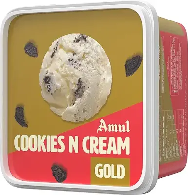 5. Amul Ice Cream Cookies N Cream Gold, 1 Litre