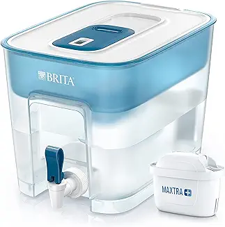 8. BRITA Flow Portable Water Filter| MicroFlow Technology reduces limescale, heavy metal & chlorine| Powerful Ion Exchange Pearls| Active Carbon| Non-Electric| Counter Top Installed| BPA-Free| 8.2L