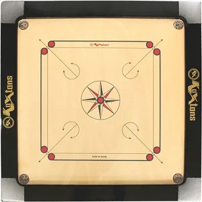 5. KOXTONS - Carrom Board 36 Inch Full Size with 3" Border (Premium) with Stricker & Accessories, All Ages, Brown