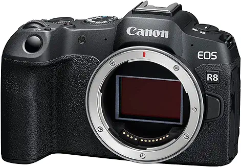 1. Canon EOS R8 Full-Frame Mirrorless Camera (Body Only) with 24.2 MP, 4K Video, DIGIC X Image Processor (Black)