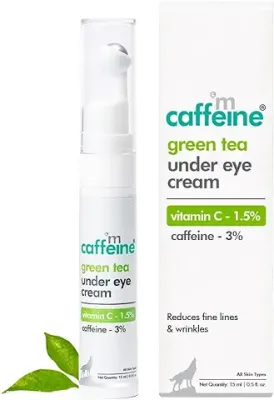 9. mCaffeine Green Tea Under Eye Cream to Reduce Fine Lines, Wrinkles & Dark Circles