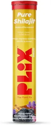 15. PLIX -THE PLANT FIX 500mg Shilajit Effervescent - 15 Tablets (Pack of 1) | With Saffron & Safed Musli For Vitality | 100% Vegan | Orange Flavored | For Men