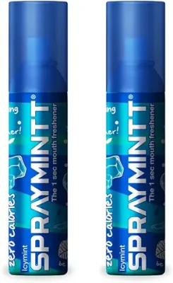 2. Spraymintt 1 Second Instant Mouth Freshener Spray 15 gm - Icymint | Natural Herbal formulation for Long lasting freshness & Germ-free mouth | Be Kiss ready with 175+ sprays | Pack of 2