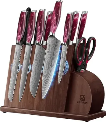 6. 14 Pieces Knife Set for Kitchen with Magnetic Holder