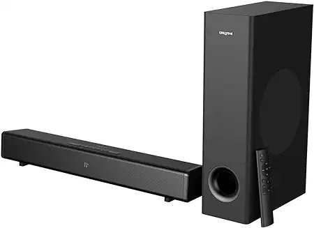12. Creative Stage 360 2.1 240W Soundbar with Dolby Atmos and Subwoofer