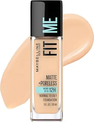 3. Maybelline Fit Me Matte + Poreless Liquid Oil-Free Foundation Makeup