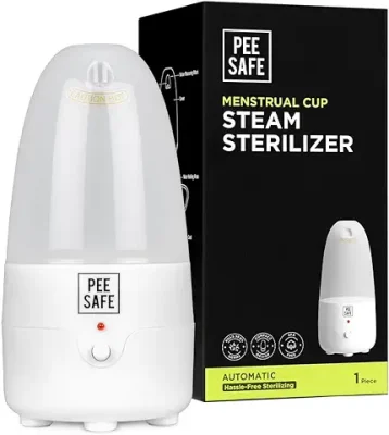 5. PEESAFE Menstrual Cup Steam Sterilizer | Clean Your Cup With Ease | Kills 99.9% Germs in 3 Minutes with Steam | White,For women,BPA Free & Auto Power Cut-Off