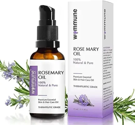 13. Wommune Rosemary Essential Oil - 15ml for Skin Care Hair Growth and Acne Control | For Steam, Cough & Cold | 100% Pure, Natural & Undiluted