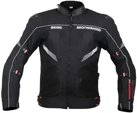 14. Biking Brotherhood Men's Ladakh All Season Textile Riding Jacket (Black, Large)