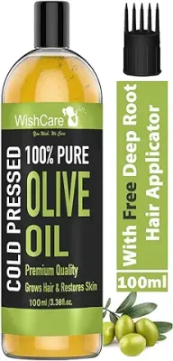 2. WishCare® 100% Pure Premium Cold Pressed Olive Oil for Hair & Skin