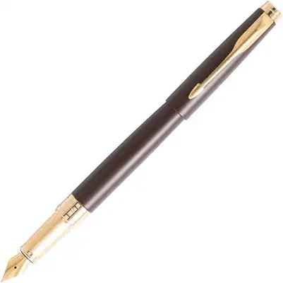 14. Parker Aster Gold Fountain Pen | Body Color - Brown | Ink Color - Blue