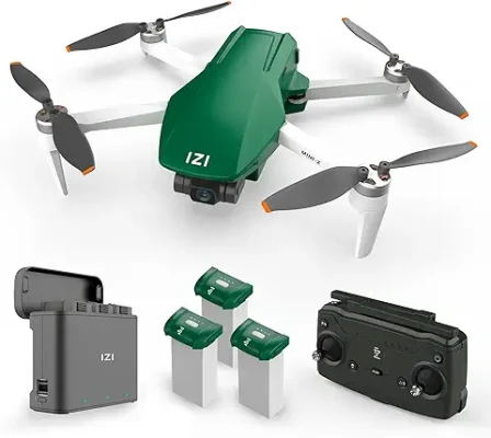7. IZI Mini X Nano Fly More Combo 4K Camera Drone UHD 20MP, CMOS,4KM Live Video, 93-min Flight Time, GPS, 3-Axis Gimbal, 10+Flight Modes, 3xSmart Battery, Fast Tri-Charger, Under 249g UAV - 1 Yr Warranty